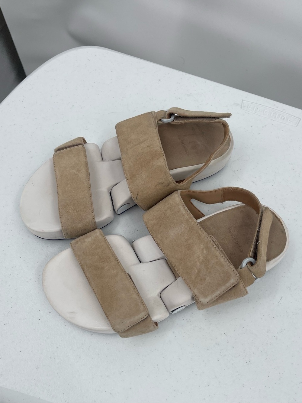 Figs by Figueroa Figulous tan suede Leather Flex Sandal